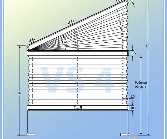 Натяжные шторы VS 4 Slope (косой верх)